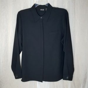 NY & CO. Black Blouse with Hidden buttons on front